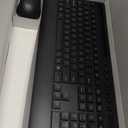 Trueque Wireless Keyboard and Mouse Combo - Full-Size Quiet Keyboard with Palm Rest, Phone Holder, Multimedia Keys, Power Switch, Compatible with Windows, Chrome OS, PC, Laptop (Batteries Included) (Black)