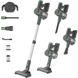 Cordless Vacuum Cleaner, Stick Vac with Tangle-Resistant Design, Up to 50 Minutes, 450W45KPA Powerful Suction, Rechargeable, Lightweight, and Versatile for Carpet, Hard Floor, Pet Hair ASIN (Green)