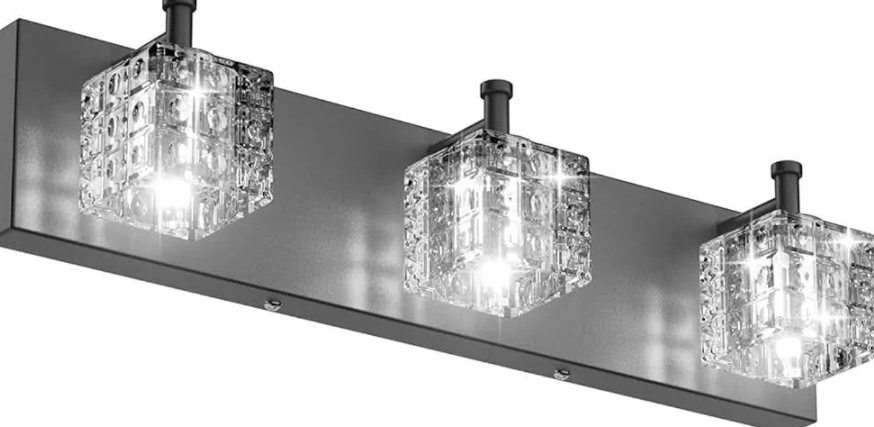 Ralbay Black Vanity Light 3 Lights Modern Crystal Matte Black Bathroom Light Fixtures Modern Crystal Bathroom Vanity Light Fixtures