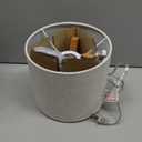 EDISHINE Tripod Table Lamp, Small Cute Bedside Lamp with Linen Beige Lampshade, Nightstand Lamp for Nursery, Bedroom, Kid Room, Living Room, Light Brown Wooden Base, E26 Socket, 14.2 Inch