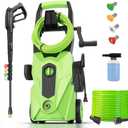 Electric Pressure Washer 5000 PSI 4.0 GPM Power Washers Electric Powered with 33ft Hose Reel, 4 Nozzle and Foam Cannon, Powerwashers Cleaner Machine for Home, Cars, Patio, Green
