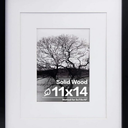 Egofine 11x14 Picture Frames Set of 3, Made of Solid Wood Covered by Plexiglass 5x7 and 8x10 with Mat or 11x14 without Mat, for Table Top Display and Wall Mounting Photo Frame Black