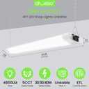 ALUSSO LED Shop Lights 4FT for Garage, 4800LM Super Bright, Adjustable 2700K 3000K 4000K 5000K 6500K, 120V, Warm to Cool Daylight Linkable Shop Lights for Workshop/Basement, ETL Listed, 4 Pack