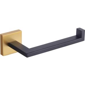 GERZWY Bathroom Toilet Paper Holder Stainless Steel Dispenser Tissue Hanger Tissue Roll Holder Wall Mount (Black & Gold) IG1805-BD