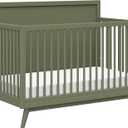 Babyletto Palma 4-in-1 Convertible Crib - GREENGUARD Gold Certified - Wooden Baby Crib Convertible to Toddler Bed, Daybed & Full-Size Baby Bed - 4 Adjustable Heights - Easy to Assemble - Olive Green