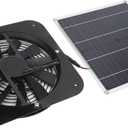 Solar Panel Fan Kit, 100W Solar Powered Fan with Rainproof, High Airflow, High Speed Exhaust Fan, Wall Mount Ventilation, Cooling Vent for Household, Greenhouse, Shed (Black)