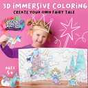 Creativity for Kids Wonder Worlds 3D Coloring Book: Fairy Tale - Unicorn and Princess Kids Coloring Art Set, Boys and Girls Gifts (Ages 5+) (1 Kit)