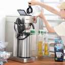 NUPANT Commercial Airpot Coffee Brewer 2.2L/74oz Dirp Coffee Maker with 24H Insulated Thermal Carafe Stainless Steel Pour Over Coffee Machine 120V/1450W COFFEE Dispenser for Café Restaurant Cafeteria