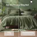 Monbix King Size Comforter Set Olive Green 7 Pieces Bed in a Bag