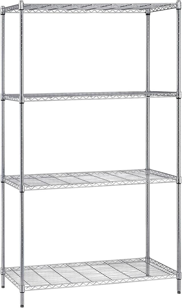 Quantum Storage Systems WR74-2442C Starter Kit for 74' High 4-Tier Wire Shelving Unit, Chrome Finish, 24' Width x 42' Length x 74' Height