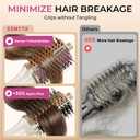 Upgraded 5-in-1 Blow Dryer Brush with Heated Comb - Volumizer Hair Dryer Brush for Wet & Dry Hair, Ideal for Thick Curly Hair, Salon Blowout, Frizz-Free Shiny Hair, Reduced Heat Damage - 70mm