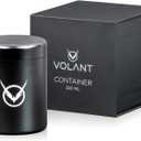 Volant Air Tight Storage Container Jar (Half Oz) 250ML Jars for Herbs, Teas, Coffee, & More, Water Proof Sealed, Thick Solid High Grade Aluminum, UV Protection Herb Storage