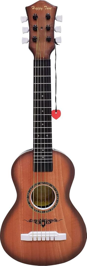 23" Acoustic Guitar, Kids 6 String Toy Guitar - Realistic Steel Strings - Beginner Practice First Musical Instrument for Children, Toddlers (Walnut), Miniature