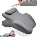 Memory Foam Wedge Pillow for Couples Intimacy, 27 Degree Ergonomic Sex Position Pillow Cushion Sweet Spot Pillow for Bed, Back Support, Ideal for Waist, Neck, and Multi-Position Comfort - Gray