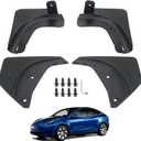 Jawjut Mud Flaps, Compatible with Tesla Model Y 2023 2024,Splash Guard Accessories, No Drilling Required, Black