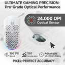 TMKB Wireless Gaming Mouse, 24000DPI Optical Sensor, 180Hrs Battery, Lightweight, 6 Programmable Buttons, RGB Strip, 2.4G/BT5.2/USB-C Wired for PC/Mac/Laptop - Matte White