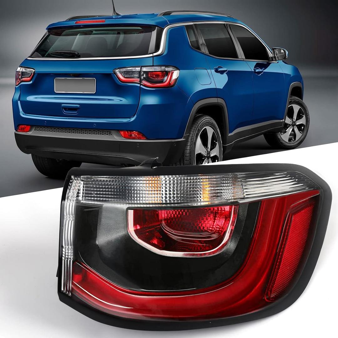 Huray Right Outer Tail Light Fit for Jeep Compass 2017-2021 RH Taillight Tail lamp Brake Lamp Assembly Replacement Accessory Replacement for CH2805116 55112680AF (Passenger Side)