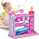 Musical Toddler Toys for 1 2 3 Years Old, Educational Baby Toys 12-18 Months with Bilingual Toddler Learning, Interactive Toys for 1 Year Old Girl, Christmas Birthday Gift for 1 Year Old Girl (Purple)