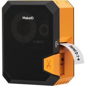 Makeid P31 Industrial Label Maker, Thermal Transfer Label Printer Portable Bluetooth Labeler with 0.71" W x 26.24ft L Label, Wire and Cable Labeling Machine for Job Sites, Fast Creat and Print Label (Orange)