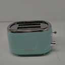 MELLERHOME Retro Toaster 2 Slice, 7 Browning Levels, 3 Functions (Reheat, Defrost, Cancel), Stainless Steel Features, Removable Crumb Tray, Under Base Cord Storage, Turquoise