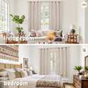 YoungsTex Linen Semi Sheer Curtains 63 Inch Length 2 Panels for Living Room - Light Filtering Drapes with Bronze Grommet Beige Window Treatments for Country Office Bedroom, 52 X 63 Inch