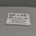 4 x 6 Wooden Block Sign - Life Is Like The Bathroom - Humor White Wooden Plaque Bathroom Tabletop Decor Gifts For Friends Family - Home Desk Toilet Restroom Decorations & Supplies - A08