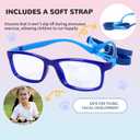 Toddler/Kids/Teens Glasses - Unbreakable TR90 Frame, 180° Flexible, Lightweight & Safe Glasses for Kids Age 2-15 (Blue)