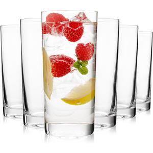 Highball Glasses Set of 6, 16oz Tall Drinking Glasses, Water Glass for Kitchen, Tom Collins Glasses, Mojito Glass Cups, Cocktail Glasses for Bar Glassware
