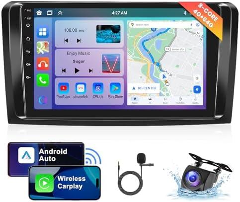 8 CORE 4G+64G Car Radio for Mercedes Benz ML GL ML350 GL320 X164 2005-2011, Wireless Carplay/Android Auto 9" Android 13 IPS Touch Screen Stereo, Bluetooth, GPS, WiFi, SWC, DSP, HD Camera
