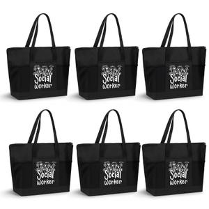 Paterr 6 Pcs Social Worker Gift for Women Bulk Social Work Tote Bags Volunteer Appreciation Gifts for Teacher Nurse Church(Classic Color)
