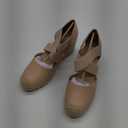 DREAM PAIRS Womens Close Toe Espadrilles Platform Slip on Elastic Criss Cross Straps Dressy Wedges Sandals (8.5, Nude)