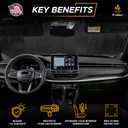 EcoNour Accordion Car Windshield Sun Shade for Trucks | Car Window Shades for Large SUVs & Pickups | UV Blocker Sun Visor for Interior Protection & Heat Control | XL (66 x 27 Inches)