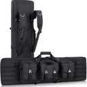 DULCE DOM Soft Double Rifle Bag, Gun Case Storage & Transportation, Long Gun Bag Portable Tactical Backpack Carrying with Molle for Shooting Range Hunting Outdoors, 32/36/42/48'' with Multiple Colors (36"x 12", Black)
