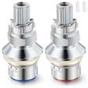 Enhon 2 Pack Ceramic Disc Cartridge Replacement for 910-9000, Compatible with Price Pfister Hot & Cold Ceramic Valve, For Use on Two Handle Lavatory Faucets, 12 Point Broach