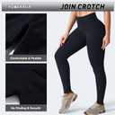 Impact Hidden Scrunch Butt Leggings for Women Mid Low Waist Gym Workout Legging Tummy Control Booty Lifting Yoga Pants (Black, M)
