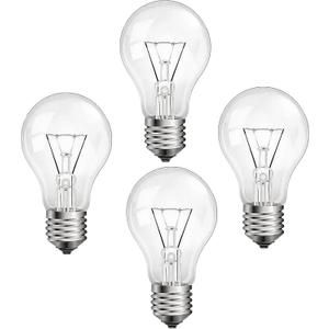 60 Watt Incandescent Light Bulbs,A19 60W Light Bulb, Dimmable, 2700K, Soft White,4Pack