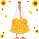 23 Inch Lawn Porch Goose Outfits Sunflower Pattern Costume Summer Porch Decor for Patio Decoration Yard Lawn Decor Spring Outdoor