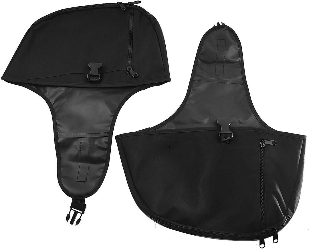 Engine Guard Cover Leg Warmer Soft Lowers Chaps Compatible with Harley Touring and Trike Models Road King Street Glide 1980-2023 Black 2 Pcs