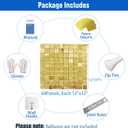 8 x 8 FT Light Gold Shimmer Wall Backdrop for Party Decorations - 64 Pcs Square Sequin Backdrop Panels for Birthday Disco Engagements Graduations Prom Home Decor Party Supplies