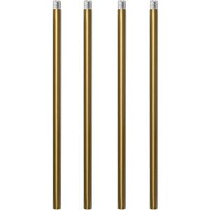 Brushed Brass M10 Threaded Extension Rod for Pendant Light, Island Lighting, Chandeliers,Lighting Fixture downrods & Stems,12 Inches 11.4mm OD (0.449) x 300mm L (11.81)