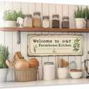 ZQQART Farmhouse Kitchen Wall Art Rustic Mason Jar Spice Canvas Prints Vintage Country Culinary Pictures Wall Decor for Dining Room Framed(White,12L x 18W)