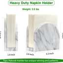 Marble Napkin Holder for Table, White Upright Napkin Holders for Paper, Standing Napkin Dispenser for Kitchen, Dining Room, Party Hotel, Cafe, Bar