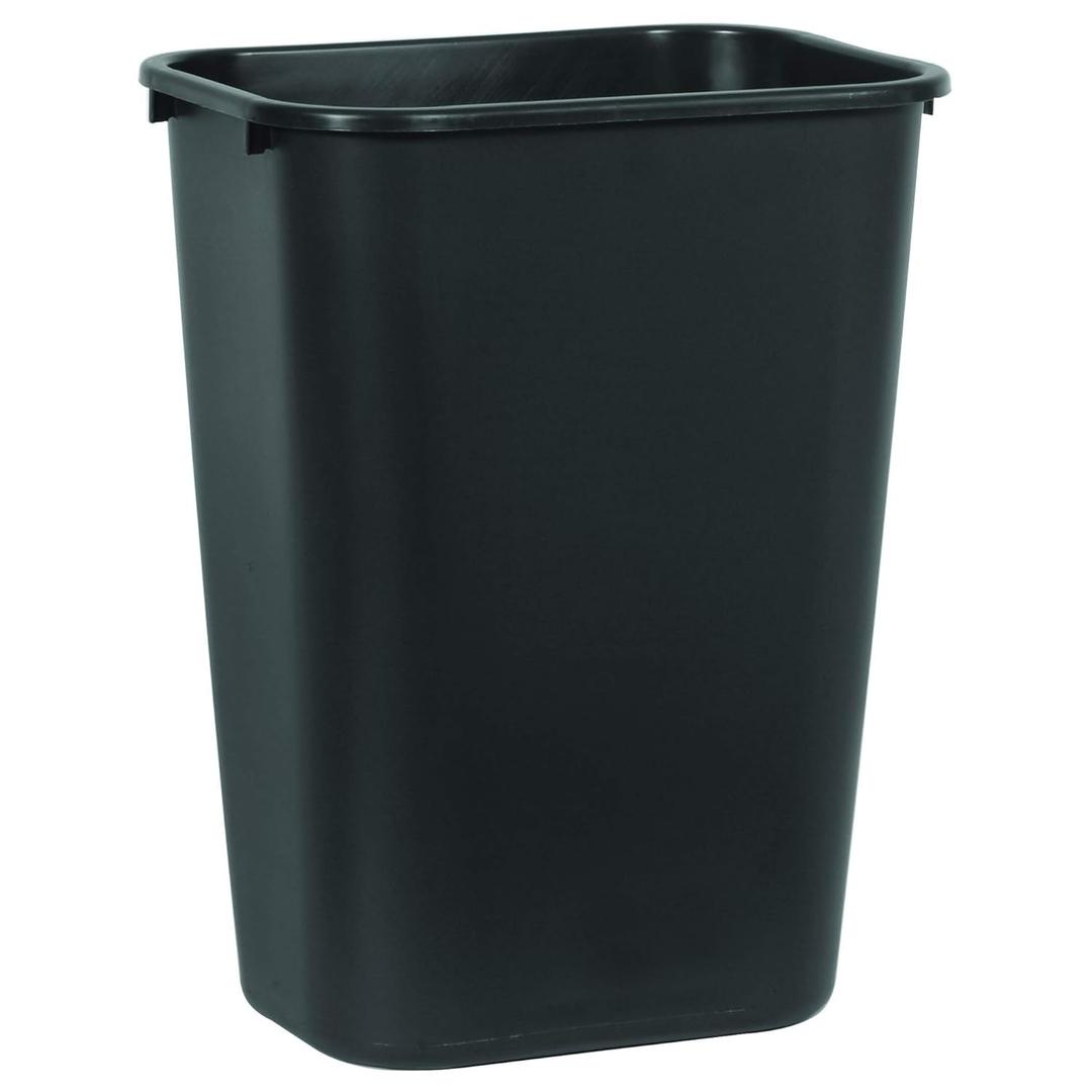 Rubbermaid Commercial Products Deskside Wastebasket/Trash Can, 10.25-Gallon/41-Quart, Black, Plastic, Garbage Can for Home/Office, Fits Under Desk/Sink/Cabinet
