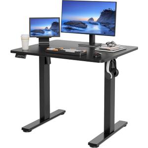 Electric Standing Desk Adjustable Height, 32x20 Inches Sit Stand up Desktop for Home Office, Ergonomic Rising Computer Table with Memory Preset, Black