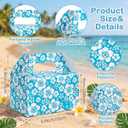 AmazingSpark 48 Pack Hibiscus Floral Gift Boxes with Handles, 5.9 x 3.54 x 3.54 Inch Hawaiian Tropical Treat Gable Boxes for Hawaiian Luau Theme Party Favor Supplies