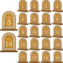 Rattan Arch Wedding Table Numbers 1-20 with Stands