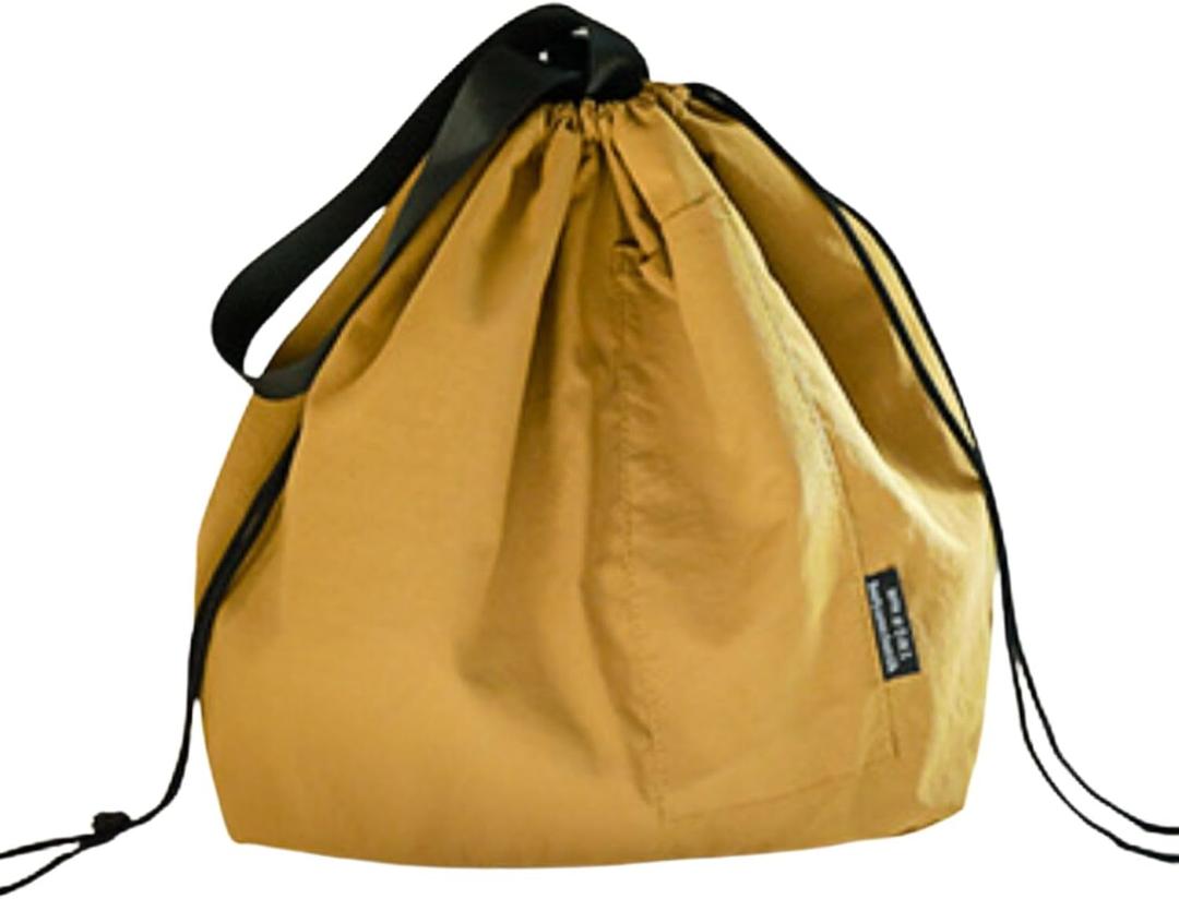 Canvas Drawstring Lunch Bag Insulated Lunch Tote Japanese Style Bento Tote Bag Reusable Lunch Bag with Handle and Drawstring