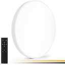 24 Inch LED Ceiling Light Fixture, Ultra Thin Flush Mount, Dimmable with Remote Control, 3000K-6500K Color Adjustable, 48W, 4800Lm, White, Round, for Kitchen, Bedroom, Living Room, Home Office