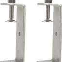 Heavy Duty C Clamps 4.6In for Mounting, Metal Stainless Steel U Clamp for Metal Working Small Desk Clamp with Stable Wide Jaw Opening & Protective Pads/I-Beam Design (2pcs)