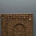 Cat Litter Box Enclosure Furniture, Hidden Litter Box with Fence, Handwoven Rattan Cat House with Two S-Shaped Hooks for Living Room, Bedroom, 18.5 x 20.5 x 19.1 Inches (Natural)